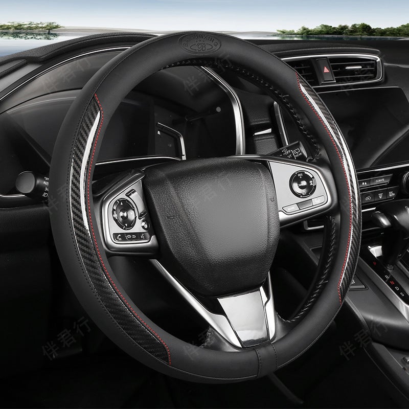 New Car Steering Wheel Cover For All Seasons, Non-Slip, Comfortable Carbon Fiber Car Handlebar Cover, Car Handlebar Cover - Image 3