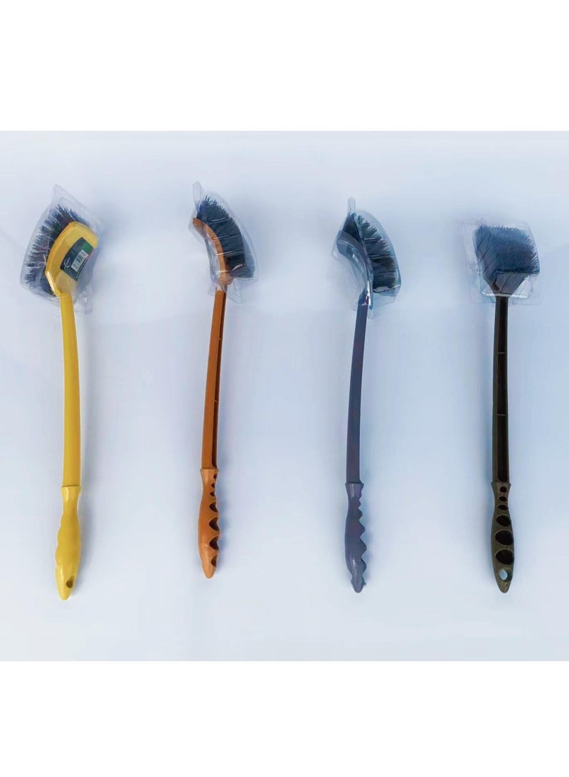 جاسارا فرشاة تواليت، تصميم منحني سهل الإمساك بمقبض طويل، عبوة واحدة / لون عشوائي - Image 4