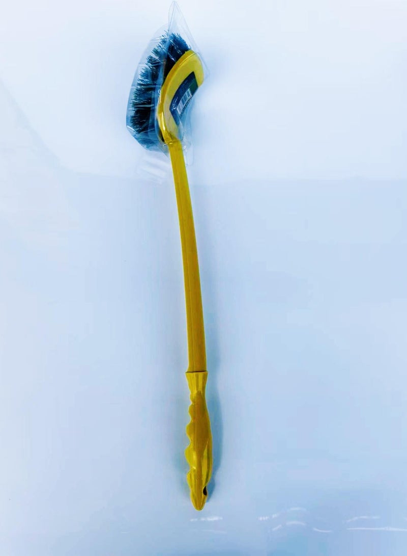 جاسارا فرشاة تواليت، تصميم منحني سهل الإمساك بمقبض طويل، عبوة واحدة / لون عشوائي - Image 3