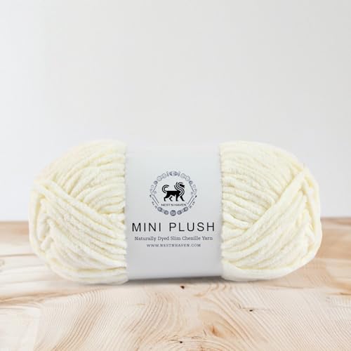 NESTNHAVEN, Wool, MINI Plush Chenille Yarn Supersoft Hand Knitting Wool Ball, (1 Ball/100 Gram Each) Ball Suitable for Craft, Babywear, Baby Blankets, 4 Medium, Shade no - NNHMP001 (Off White) - Image 5