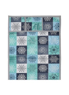 Kuber Industries Kuber Industries Floral Checks Print Fridge Cover With Side Pockets|Fridge Top Cover|Refrigerator Cover|Washable Cotton Material|6 Utility Pockets (Blue)  - Image 5