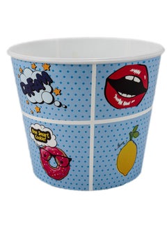 Titiz Modern Style Reusable Plastic Chips & Popcorn Containers / Popcorn Bowls for Movie Theater Night - Washable in the Dishwasher - Multi Pop Design 2200ML  - Image 2