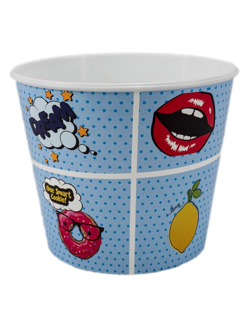 Titiz Modern Style Reusable Plastic Chips & Popcorn Containers / Popcorn Bowls for Movie Theater Night - Washable in the Dishwasher - Multi Pop Design 2200ML - Image 2