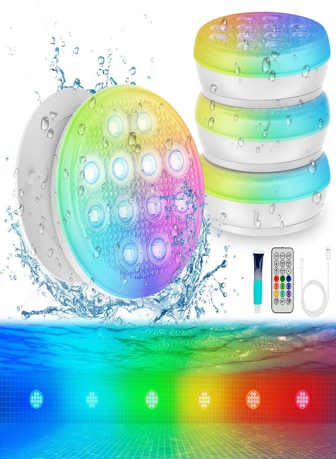 YDXZBC Pool Lights, 2025 Upgraded Ultra-High Brightness Rechargeable Submersible Pool Lights with Remote, IP68 Waterproof 22 Colors Floating Light 2600mAh Magnet LED Underwater Light for Pools Hot Tub 4 PACK - Image 1