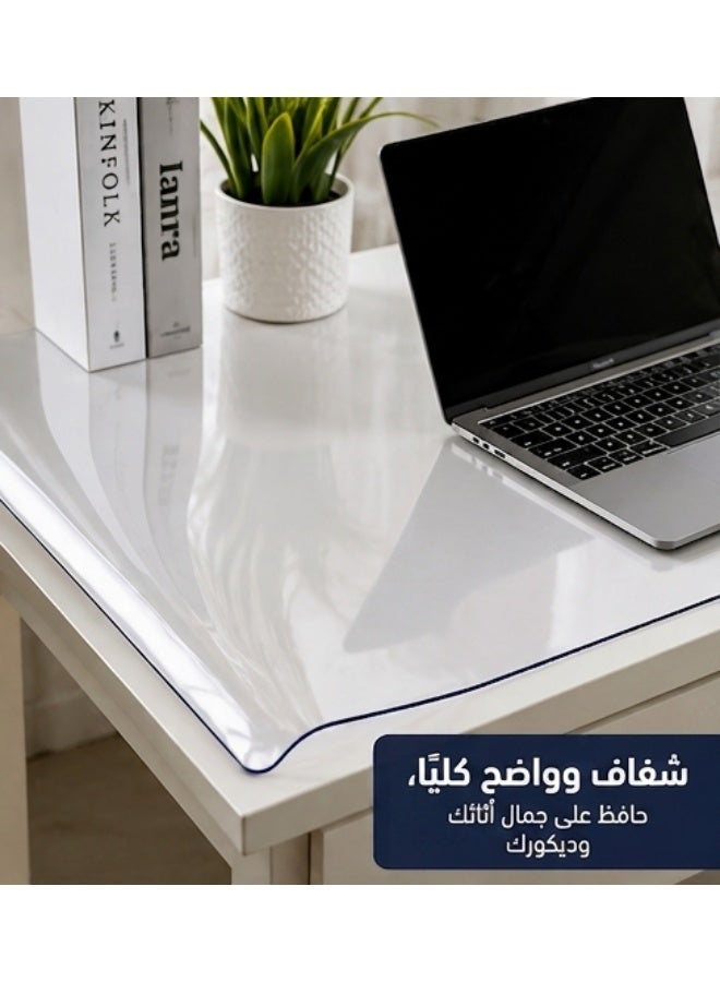 مفرش حماية شفاف للطاولات PVC مقاس 60 × 90 سم – غطاء طاولة مقاوم للماء والخدوش، مرن وسهل التنظيف، مناسب لطاولات الطعام والمكاتب - Image 2