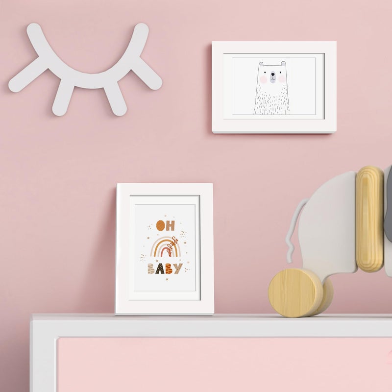 أبس سيمبلز upsimples 4x6 صورة إطار عرض الصور 3.5x5 مع حصيرة أو 4 × 6 بدون إطارات صور معلقة الجدار بيضاء 1 حزمة - Image 2