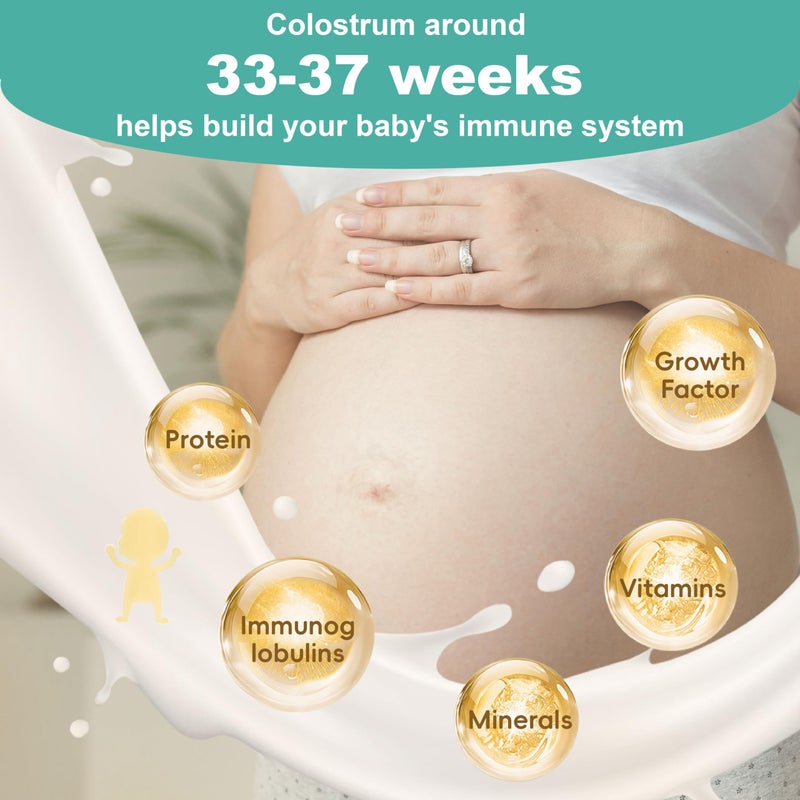 Tenmonth طقم جمع الكولاستروم مجموعة لجمع حليب الثدي لمدة عشرة أشهر مع حقيبة تخزين، حاوية كولاستروم محمولة جاهزة للاستخدام، خالية من BPA 0.1 أونصة/4 مل، 6 قطع - Image 2