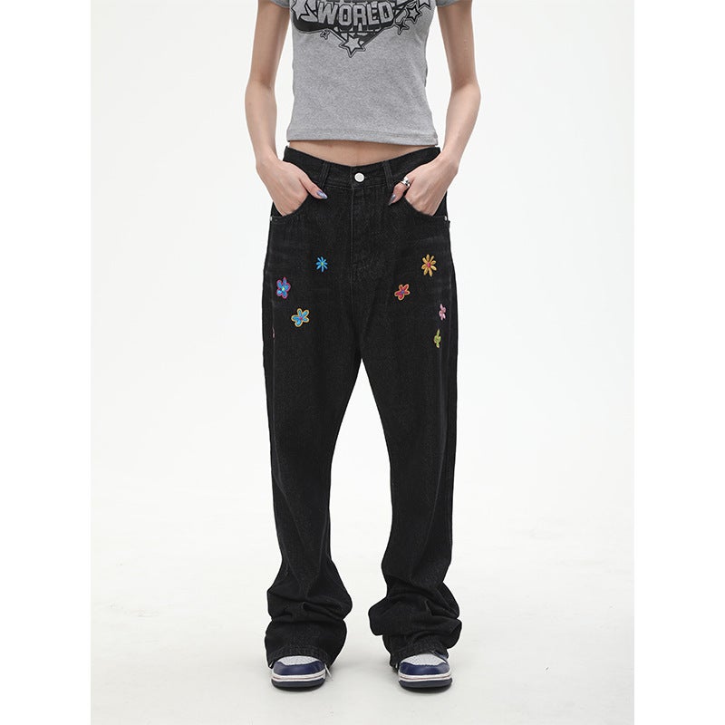 Unisex Classic Denim Jeans Loose Fit Daily Outdoor Wear - Image 2