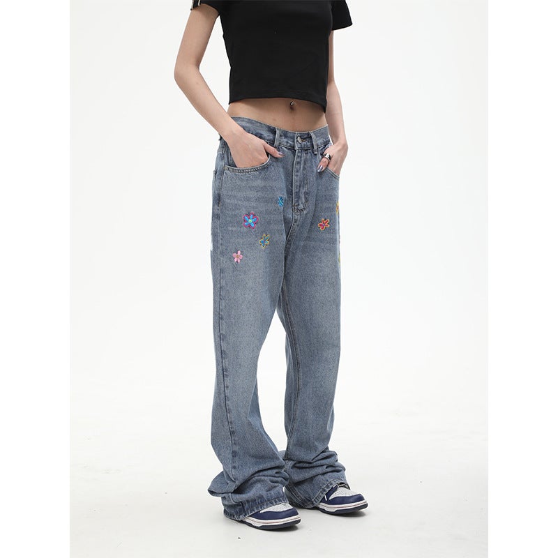 Unisex Classic Denim Jeans Loose Fit Daily Outdoor Wear - Image 1
