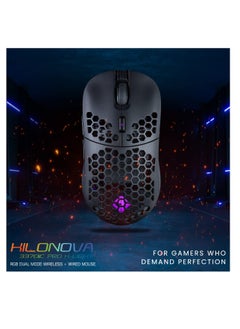 Cosmic Byte Kilonova 3370IC PRO X-Light Wireless Gaming Mouse (Black) | 71 Grams Lightweight | Pixart 3370 Sensor | DIY Hot Swappable Switches | 0.8MM PTFE feet Adjustable Click Depth Honeycomb Design  - Image 2