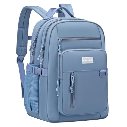 PRAGARI Kids Backpack for School Cute Aesthetic Blue Backpack Girls Student Bookbag Women Travel Lightweight Book Bag - Image 1