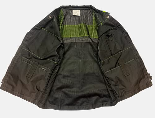 REXZUS Safety Vest for Men - Black Series with Zipper and Utility Pockets - Premium Surveyors Vest (L, Black) - Image 3