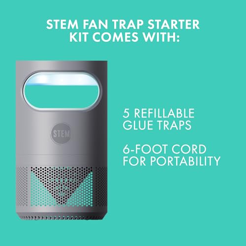 STEM Flying Insect Fan Trap for Indoor Bug Control, Attracts Mosquitoes, Fruit Flies, and House Flies, Plug-in Fan with UV Light, Starter Kit Includes 1 Device and 5 Glue Traps - Image 5