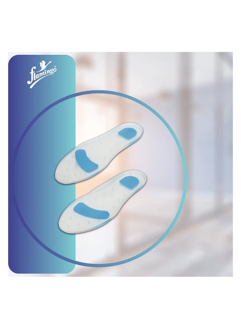 Flamingo زوج من نعل العناية بالقدم من السيليكون الفاخر مقاس متوسط (M)