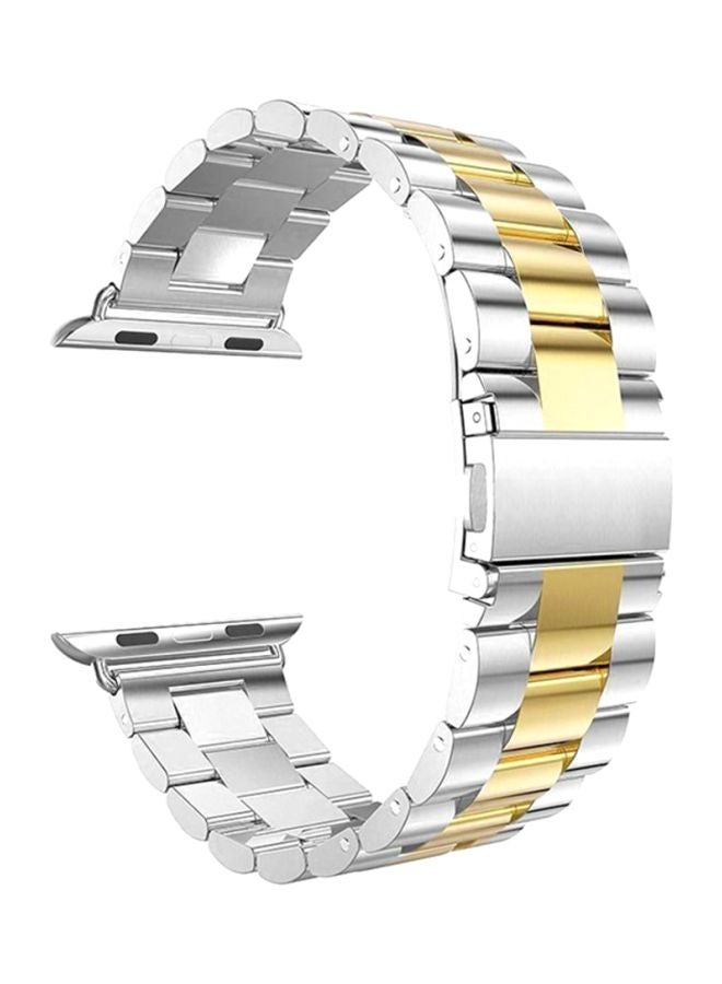 سوار بديل لساعة أبل سلسلة 4 مقاس 44 مم فضي / ذهبي - Image 1