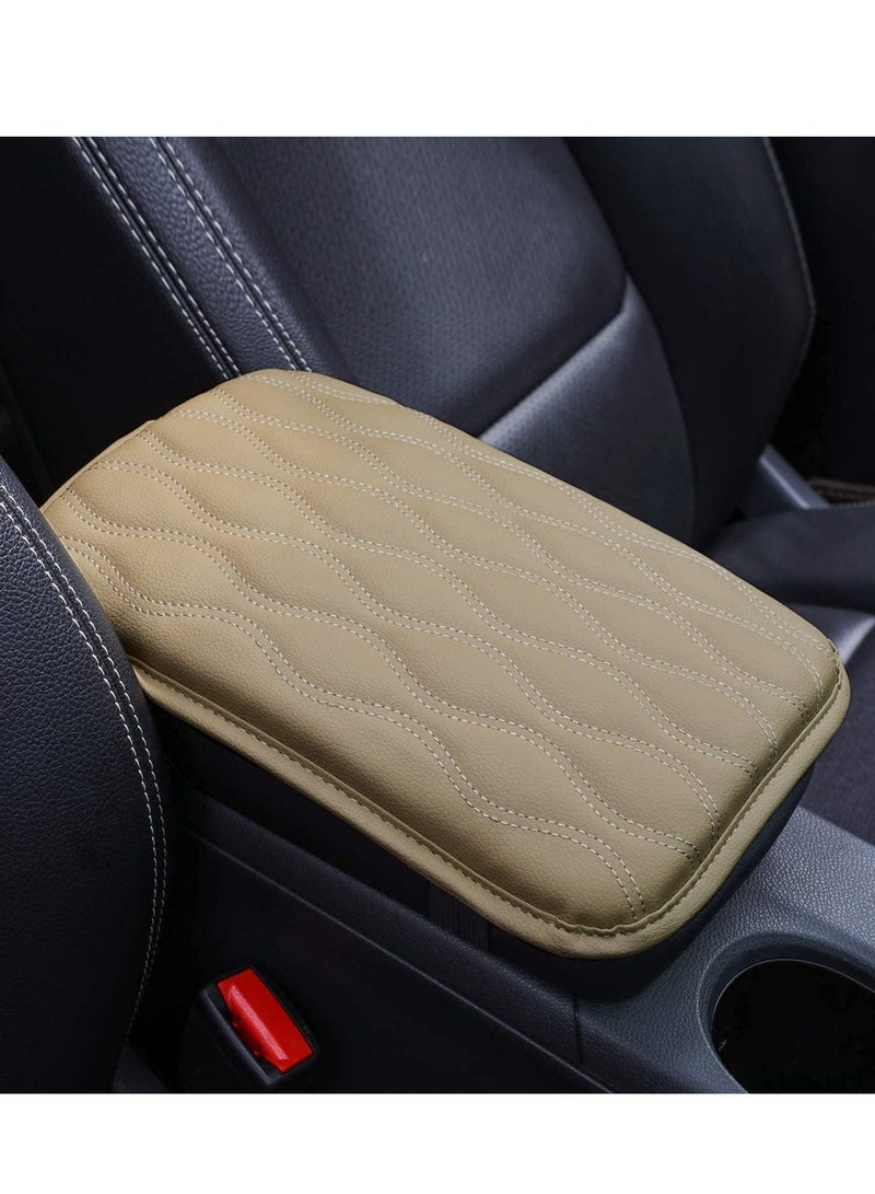 Universal Center Console Cover For Most Vehicle SUV/Truck/Car Waterproof Armrest Cover Protector Center Console Pad Beige - Image 1