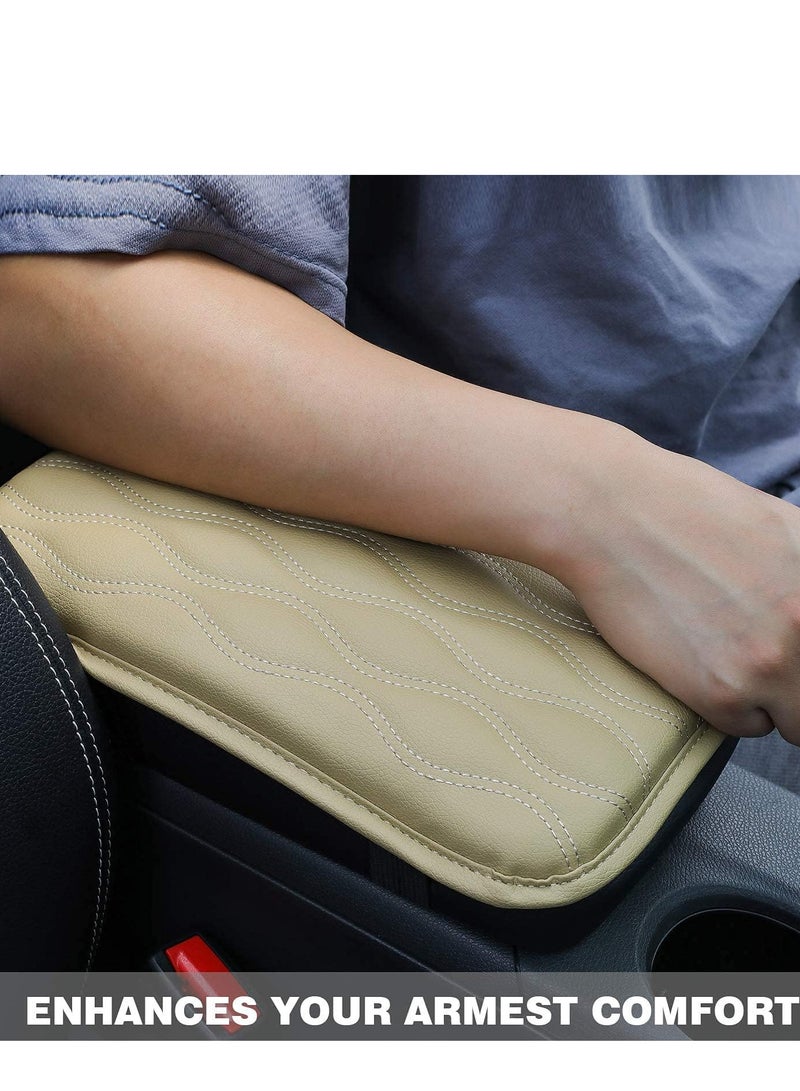 Universal Center Console Cover For Most Vehicle SUV/Truck/Car Waterproof Armrest Cover Protector Center Console Pad Beige - Image 3
