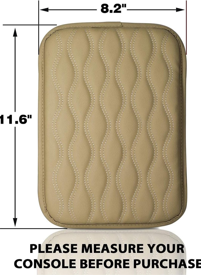 Universal Center Console Cover For Most Vehicle SUV/Truck/Car Waterproof Armrest Cover Protector Center Console Pad Beige - Image 5