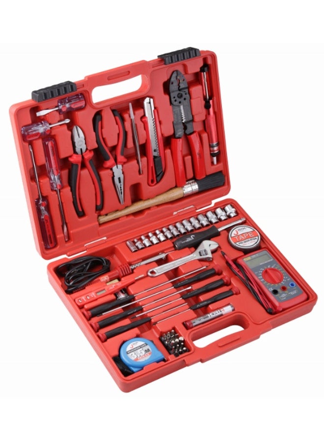 jetechtool Jetech 54-Piece Electric Tool Set, With Sockets, Line & Precision Screwdrivers, 15 Bits (SL, T, PH, HX), Soldering Tools, Multimeter, Pliers & Accessories with Portable Toolbox Storage Case – JEB-E54 - Image 1