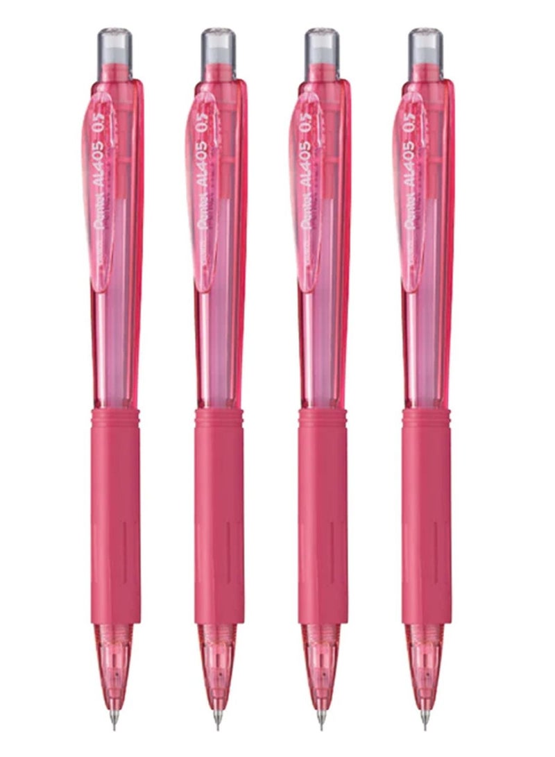 Pentel 4-Piece Mechanical Pencil 0.5mm Tip Pink Body - Image 1