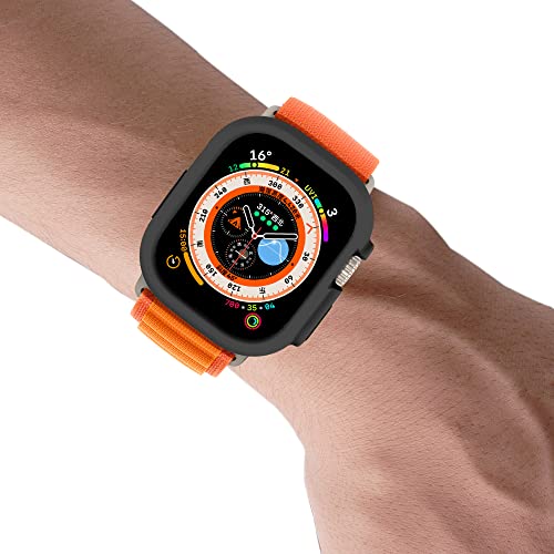 Yrzper حافظة متوافقة مع ساعة آبل ألترا 3/2/1 49 مم، غلاف واقي من الصدمات من TPU سيليكون، حافة ممتصة للصدمات ومقاومة للخدوش للنساء والرجال (أسود) - Image 2