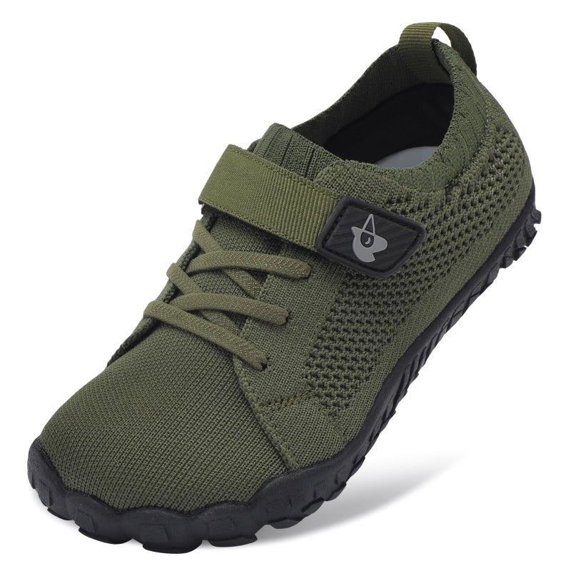 LeIsfIt Kids Barefoot Shoes Boys Girls Wide Sneakers Kids Anti-Slip Hiking Shoes Lightweight Sneakers for Toddler Little Big Kid ArmyGreen 1 Big Kid - Image 1