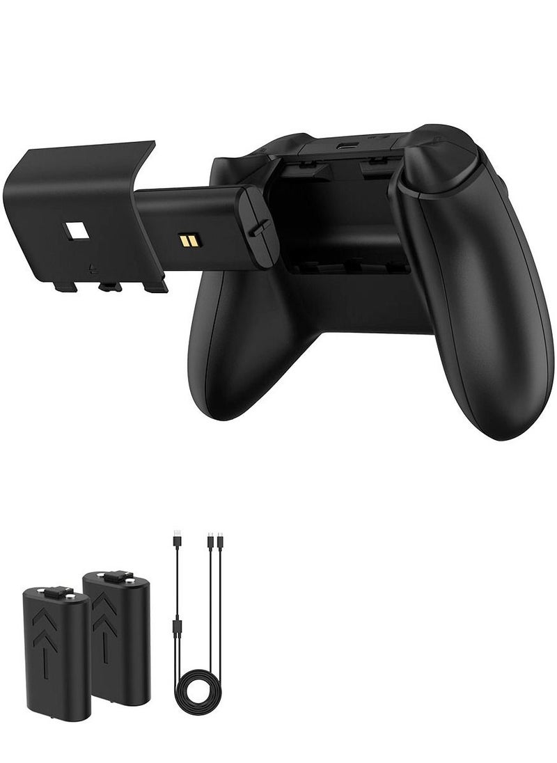 GameWill - Rechargeable Controller Battery Pack [2-PACK] with [1200 mAh HIGH POWER capacity] for Xbox Series X and Series S (also compatible with Xbox Series One X/S) - Black - Image 1