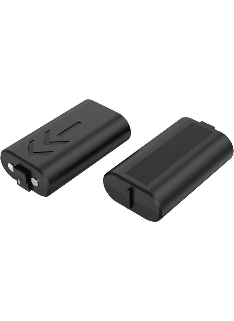 GameWill - Rechargeable Controller Battery Pack [2-PACK] with [1200 mAh HIGH POWER capacity] for Xbox Series X and Series S (also compatible with Xbox Series One X/S) - Black - Image 1