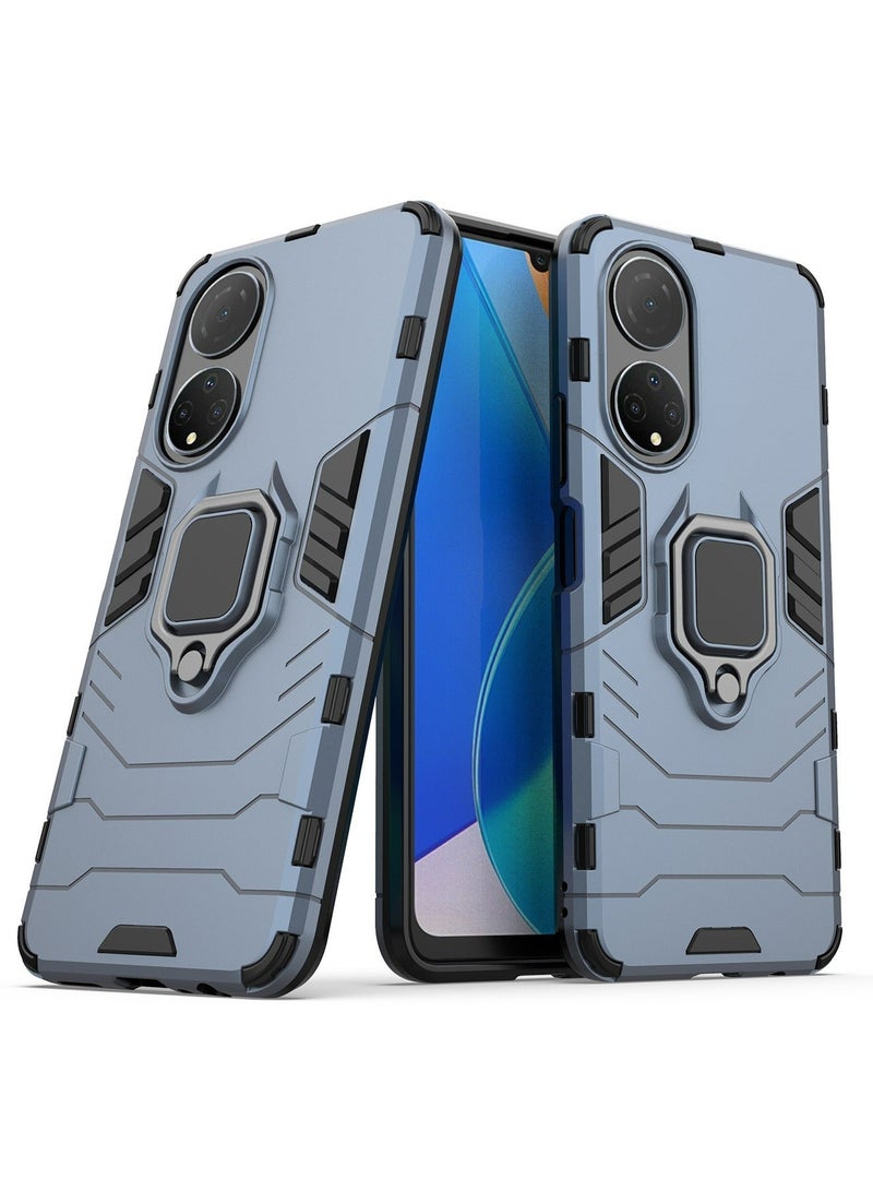 TEAM LUXURY غطاء هاتف Honor X7 مع حماية شاملة مقاومة للسقوط وملحقات مغناطيسية للسيارات وحامل هاتف خلفي لحماية الغطاء الخلفي لـ Honor X7 - Image 1