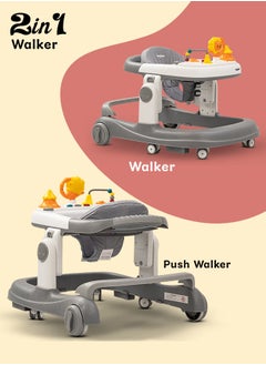 BAYBEE Astro 2 In 1 Baby Walker Round Kids Walker With 3 Adjustable Height Musical Toy Bar Baby Push Walker With Speed Adjustable Wheels Walker For Baby 6 To 24 Months Boys Girls Grey  - Image 3