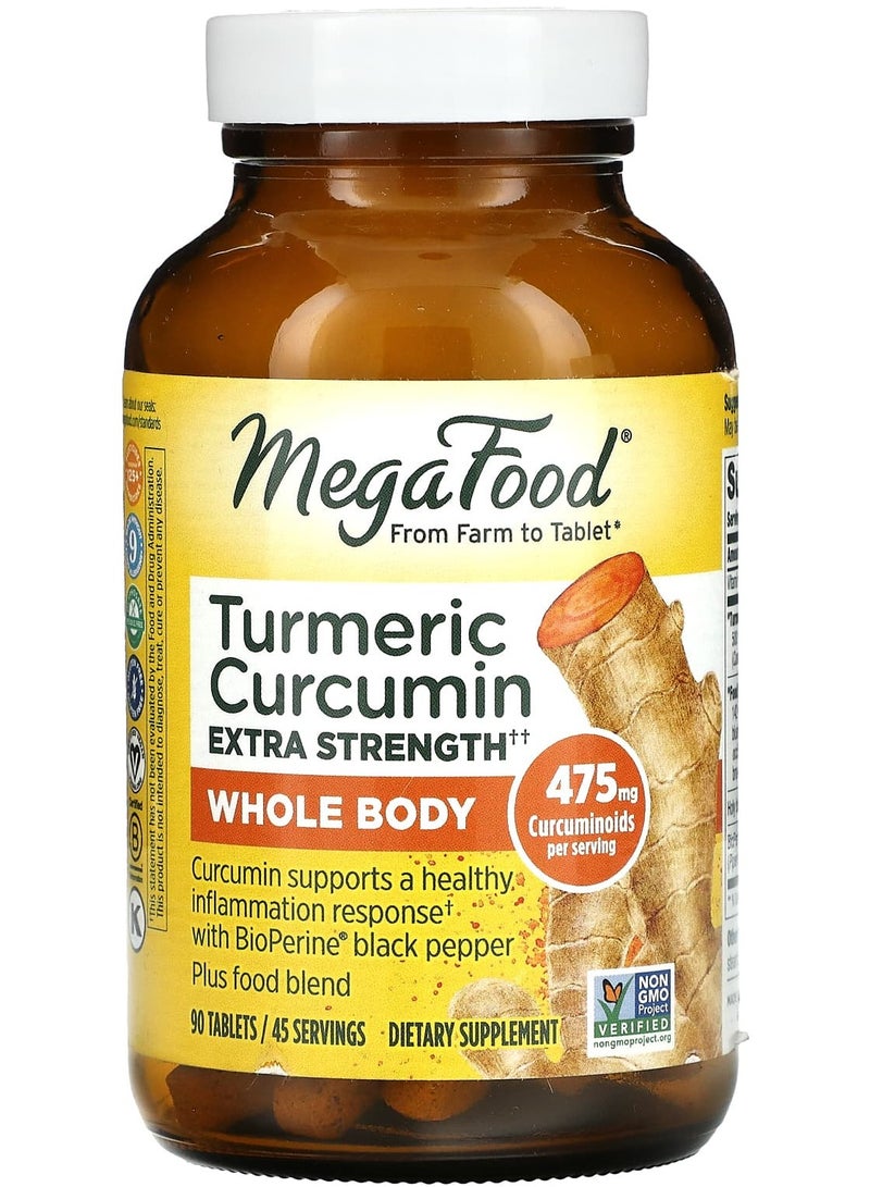 MegaFood Turmeric Curcumin Extra Strength, 90 Tablets