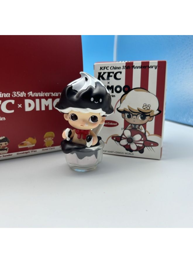 KFC KFC Joint DIMOO Blind Box Exploring Delicious Wonderland Confirmed Hand-made Hamburger Fries Country Edition-Colour:Kfc Random 4 Pieces