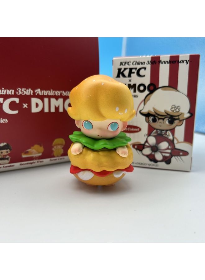 KFC KFC Joint DIMOO Blind Box Exploring Delicious Wonderland Confirmed Hand-made Hamburger Fries Country Edition-Colour:Kfc Random 4 Pieces