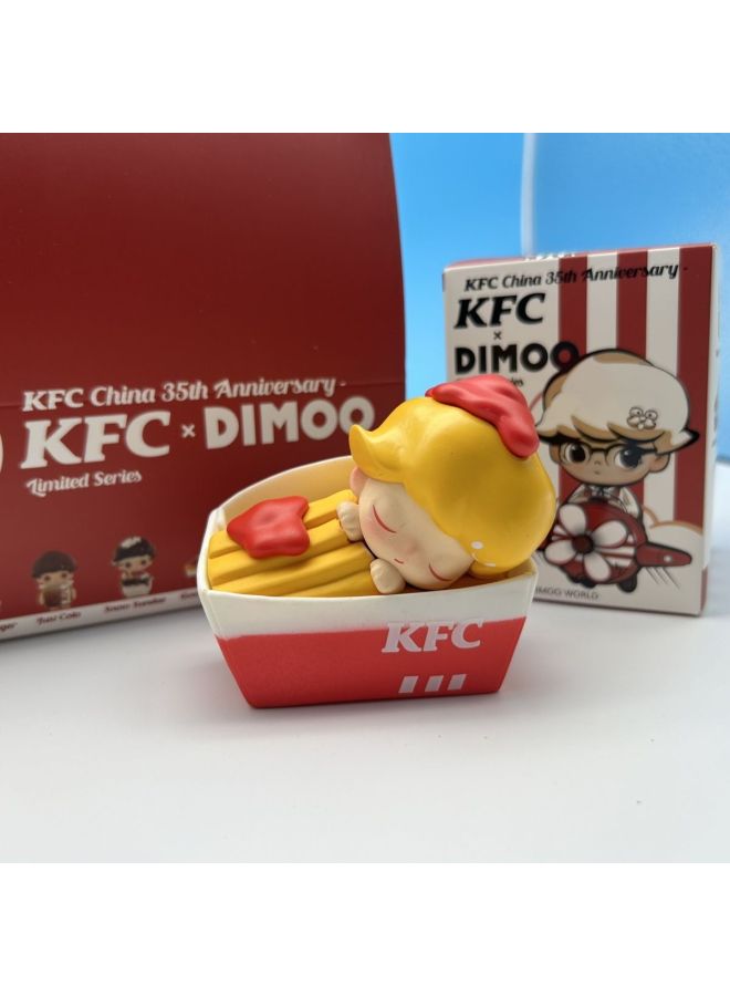 KFC KFC Joint DIMOO Blind Box Exploring Delicious Wonderland Confirmed Hand-made Hamburger Fries Country Edition-Colour:Kfc Random 4 Pieces