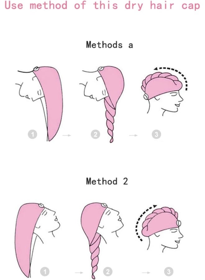 Bliss- 2 Pack Microfiber Hair Towel Wraps (Pink Red) - Image 5