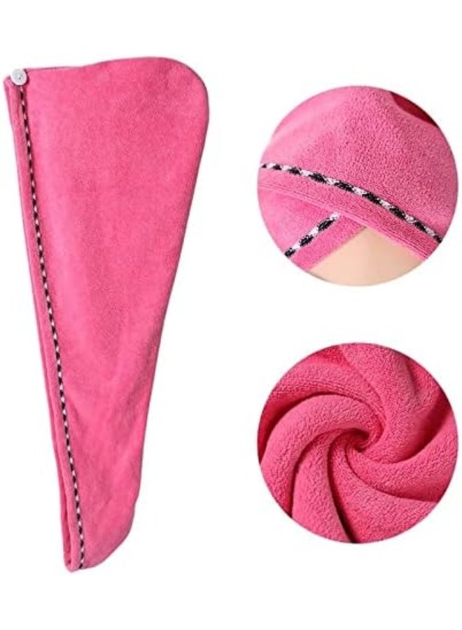 Bliss- 2 Pack Microfiber Hair Towel Wraps (Pink Red) - Image 3