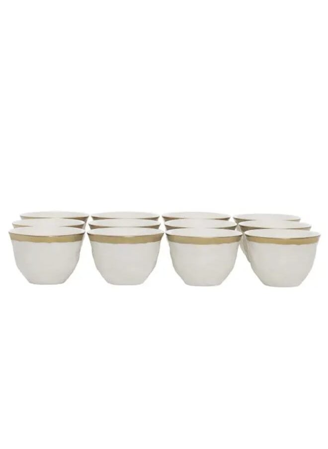 Alsaif Gallery Arabic coffee cups set with golden line 12 pieces Al-Saif Gallery  - Image 1