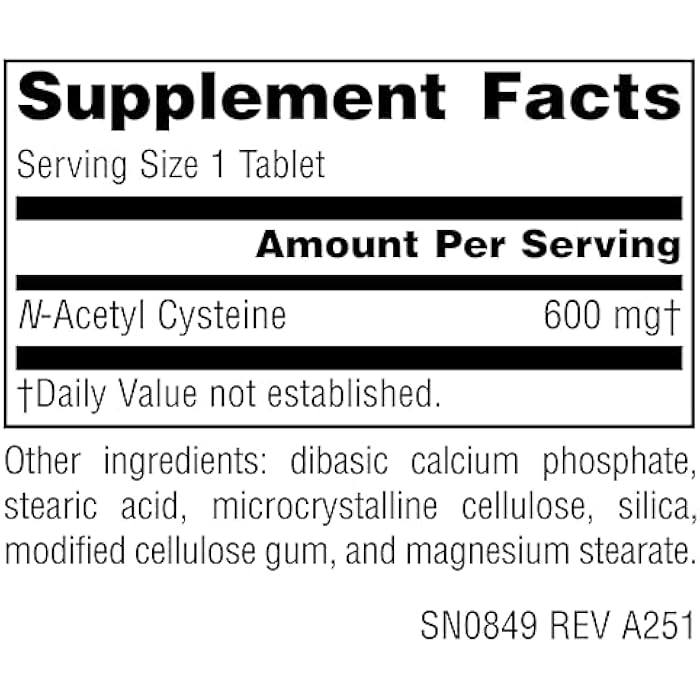 Source Naturals N-Acetyl Cysteine Antioxidant Support 600 mg Dietary Supplement That Supports Respiratory Health* - 30 Tablets - Image 4