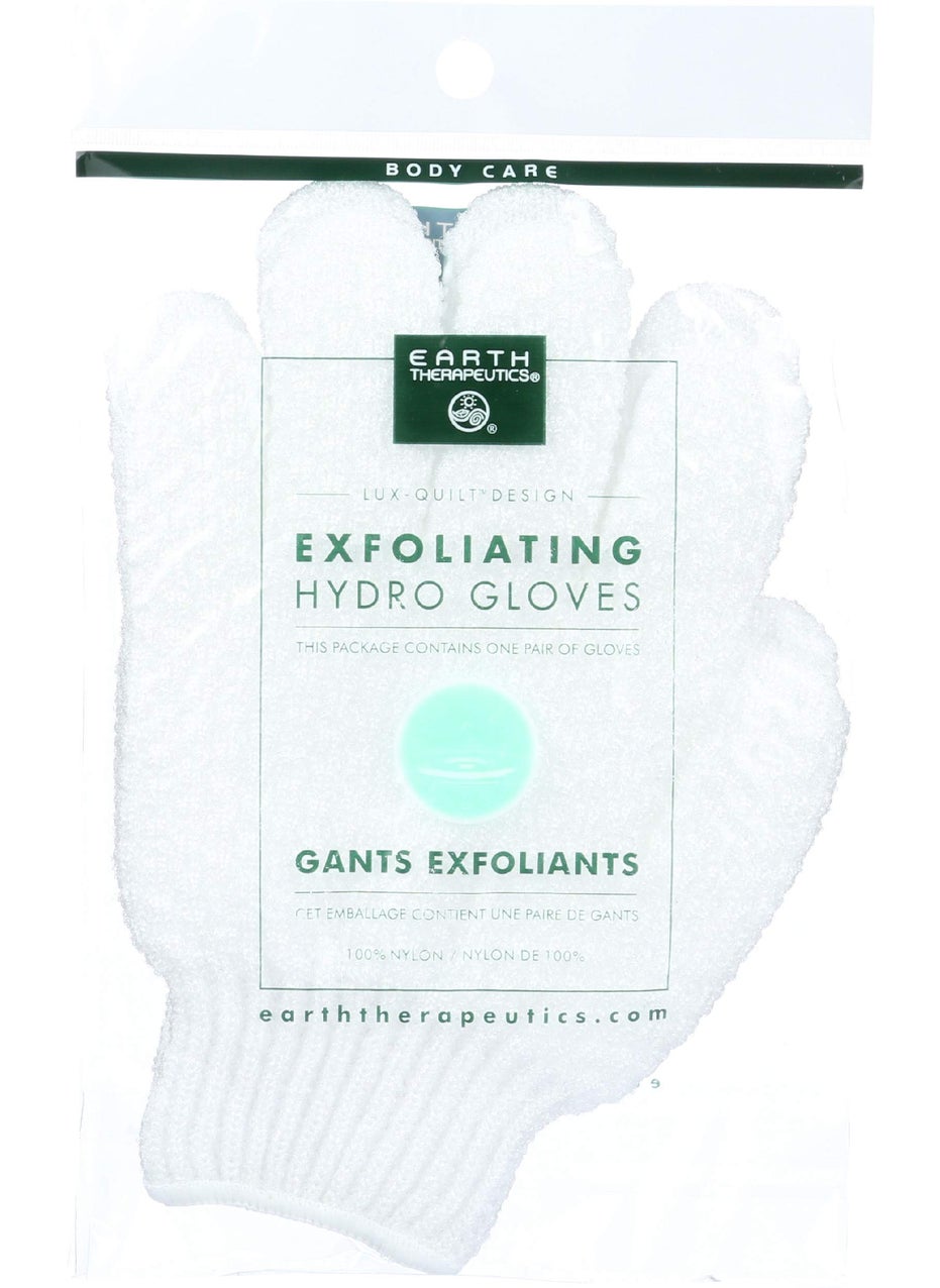 Earth Therapeutics Earth Therapeutics Hydro Exfoliating Gloves, White, 1 Pair 