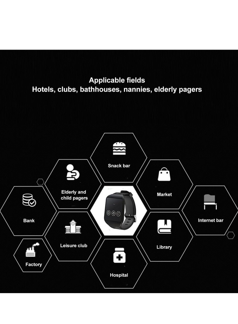 XiuWoo Call bell, Restaurant Pager System, Caregiver Call System, Wrist Pager Alert Call Buttons 1 to 1 Pager System for Home Hospital Factory - Image 4