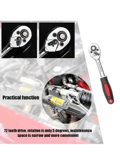 OHAHO 46 Pieces 1/4 inch Drive Socket Ratchet Wrench Set with Bit Socket Set Metric and Extension Bar for Auto Repairing and Household with Storage Case  - Image 5