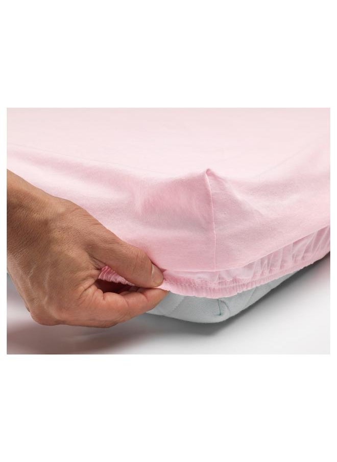 Generic Fitted sheet for cot, white/pink, 60x120 cm  - Image 5