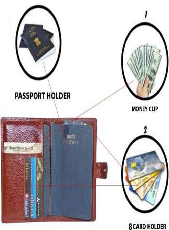 STYLE SHOES Brown Smart and Stylish Leather Passport Holder - Image 2
