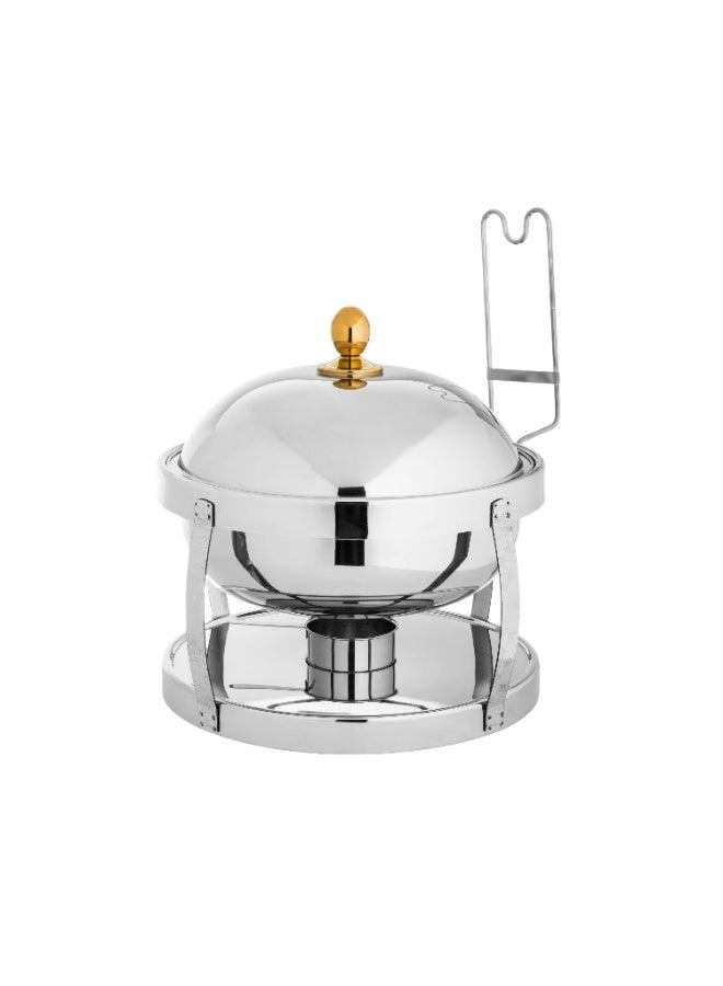 Maxima Round Stainless Steel Chaffing Dish with Lid 8 Liter - Image 5