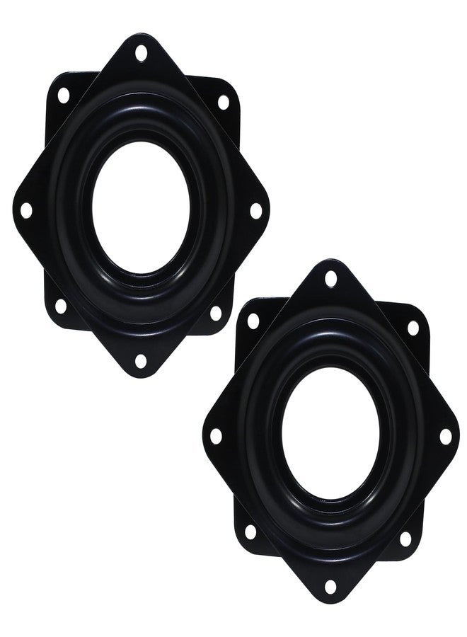 Suiwotin 2pcs 3" Square Lazy Susan Turntable Heavy Duty Lazy Susan Hardware, Steel Ball Bearing Rotating Tray Swivel Plate for Dining Table, Stool Chair, Pantry, Organizer (Black) - Image 1