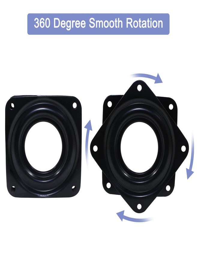 Suiwotin 2pcs 3" Square Lazy Susan Turntable Heavy Duty Lazy Susan Hardware, Steel Ball Bearing Rotating Tray Swivel Plate for Dining Table, Stool Chair, Pantry, Organizer (Black) - Image 3