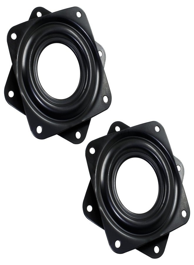 Suiwotin 2pcs 3" Square Lazy Susan Turntable Heavy Duty Lazy Susan Hardware, Steel Ball Bearing Rotating Tray Swivel Plate for Dining Table, Stool Chair, Pantry, Organizer (Black) - Image 5