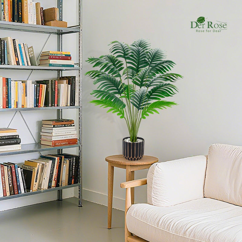 Der Rose 28" Fake Palm Tree Large Artificial Potted Plants Indoor for Home Porch Patio Living Room Bathroom Outdoor Decor - Image 4
