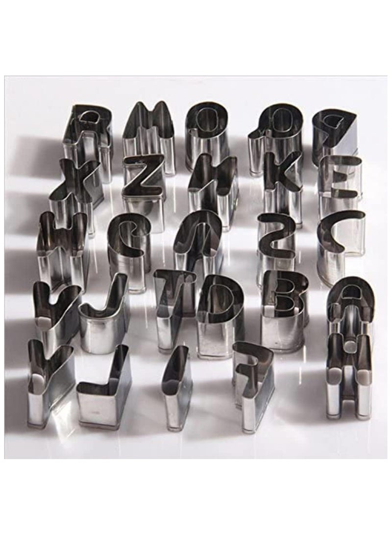 كاست ويف مجموعة قوالب تقطيع البسكويت من KASTWAVE، 26 قطعة من قوالب تقطيع البسكويت والحروف الأبجدية من الفولاذ المقاوم للصدأ، أداة تزيين قالب صغيرة على شكل A-Z - Image 1