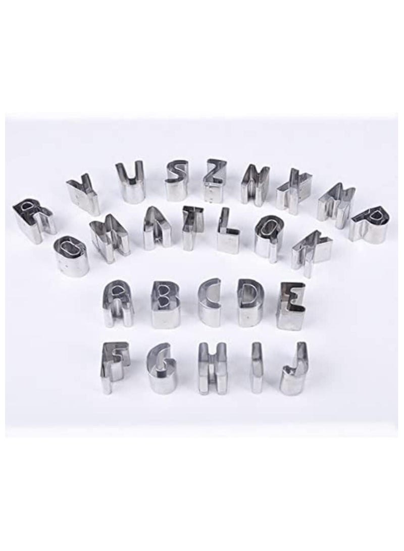 كاست ويف مجموعة قوالب تقطيع البسكويت من KASTWAVE، 26 قطعة من قوالب تقطيع البسكويت والحروف الأبجدية من الفولاذ المقاوم للصدأ، أداة تزيين قالب صغيرة على شكل A-Z - Image 2